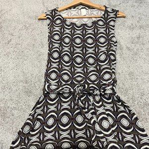 H&M Sleeveless Open cutout Back belted dress with hi-low effect, Size 10